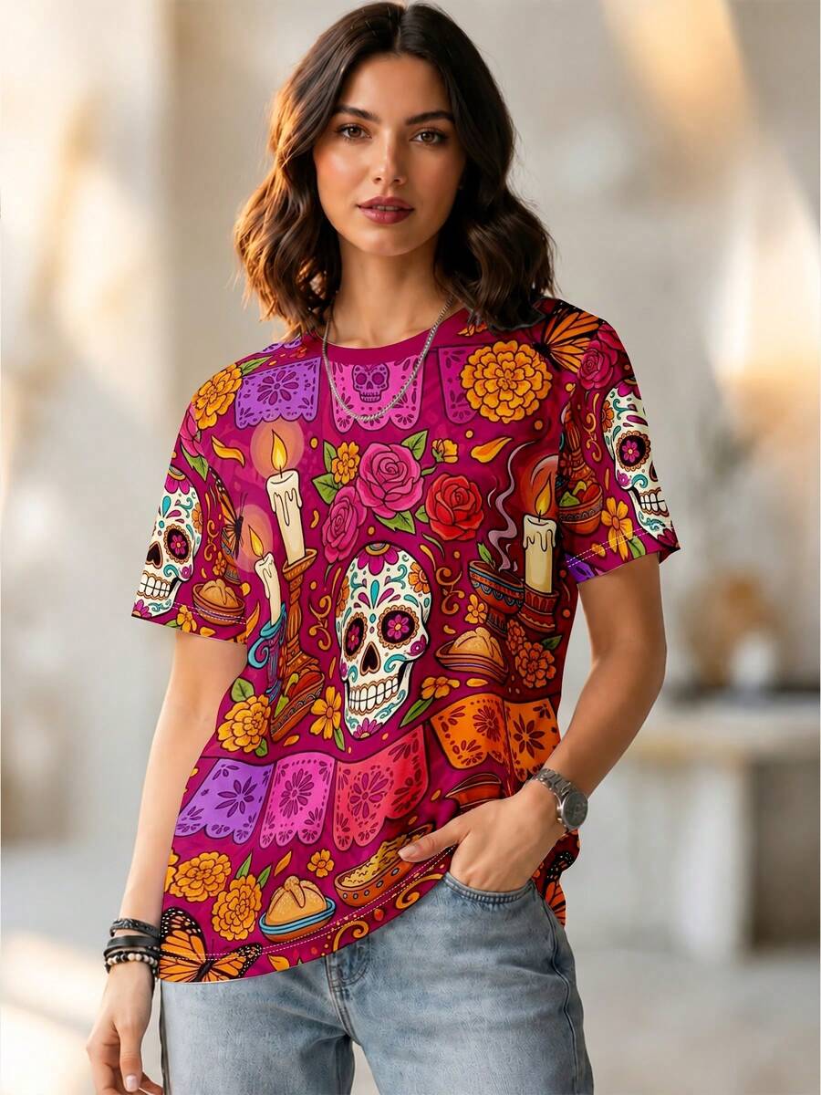 Plus Size Sleep Tops - Multicolor - View 1