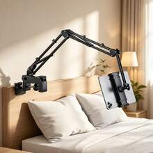 xnyocn 360° Rotating Carbon Steel Tablet And Phone Stand-Heavy-Duty Arm, Bedside Or Desktop Use, Multi-Angle Adjustable, Ideal For Work, Gaming, And Watching Movies - View 1