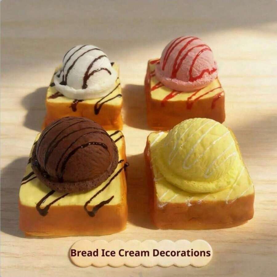 1pc Soft Squeezable Toy, Realistic Bread/Ice Cream/Cheese Shape, Stress Relief Squeeze Toy, Perfect Gift Toy