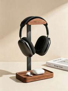 Rosewood Headphone Stand, Desktop Storage Organizer, Stable Weight-Bearing Capacity, Suitable For Most Headphone Models, Beautiful Decorative Item, High-Quality Desktop Decor, Suitable For Office, Bedroom, Living Room Use - View 8