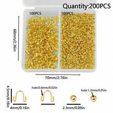 1 Set 200pcs U-Shaped Buckle + Positioning Bead Accessories Kit, Suitable For Handmade DIY Bracelets, Necklaces, Jewelry Decoration Materials And Tools - Buckle Positioning Beads - View 11