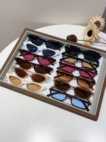 12 Pairs Women's Fashion Frame Glasses Set, Perfect Blend Of Modern Style And Vintage Charm, Suitable For Vacation, Party, Daily Wear, Fits All Face Shapes - Multicolor - View 9