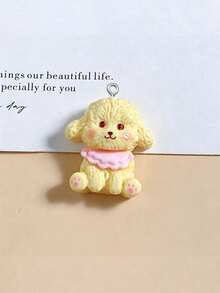 10/20 cái phụ kiện resin hình gấu Teddy và cún con hoạt hình dễ thương, charm mặt dây chuyền DIY làm móc khóa thủ công, charm treo túi trang trí - chó con - Xem 5