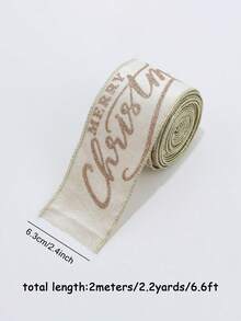Velvet Christmas Ribbon, Elegant Metallic Ribbon With Gold Glitter, Merry Christmas Text, Metallic Edge, Double-Sided Ribbon, Suitable For Gift Wrapping, Gift Bows, Christmas Tree, Wreath, DIY Crafts, Holiday Party Decoration, Aesthetic Style - Multicolor - View 10