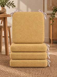 4 Pcs Luxury Chair Cushion 40x40 Cm – Thick-Filled Plush Seat Pad For Superior Comfort In Der Turkei - Yellow - View 10
