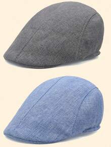 1/2 buah Baret Unisex Warna Polos yang Dapat Diatur, Topi Kasual Luar Ruangan Modis, Cocok untuk Musim Gugur/Dingin, Jalanan, Bisnis, Pesta - MultiWarna - View 12