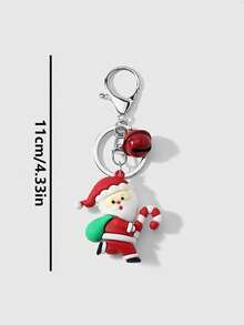 1pc Christmas Series Santa Claus Sleigh Reindeer Snowman Gift Keychain Bag Pendant - Multicolor - View 4