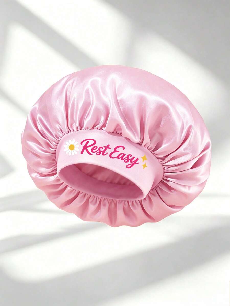 1PC Girls Printed Satin Sleep Bonnet, Comfortable Wide Elastic Hair ...