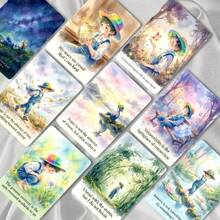 36Pcs Cozy Watercolor Kindness Cards, Gentle Boy & Kitten Illustration Quote Flashcards, Inspirational Art Cards For Journaling, Desk Decor & Gift - Multicolor - View 3