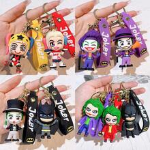 Hasbro 3D PVC Cartoon Joker Figure Keychain Cute Q Version Doll Key Ring With PU Strap, Bat Hero Harley Quinn Character Backpack Bag Charm Gift For Fans - Style Random - View 5