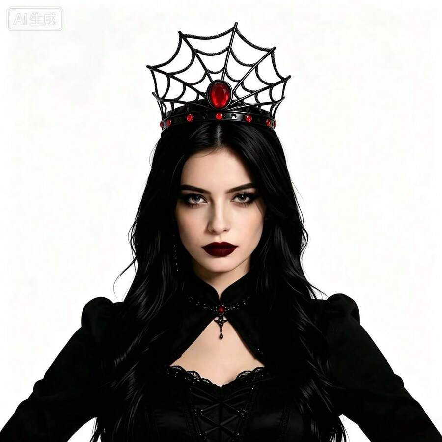 1 buah Mahkota Ratu Laba-laba Berlian Imitasi Halloween, Aksesori Rambut Kostum Mahkota Laba-laba Gotik, Cocok untuk Pesta Tema, Pesta Topeng, Pesta Kostum, Riasan Liburan dan Properti Foto, Dirancang untuk Wanita - MultiWarna - View 1