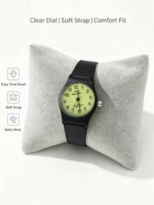 1PC New Black Fashion Minimalist Quartz Watch, Suitable As Holiday Gift - Black - View 3