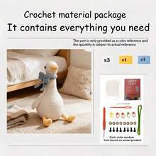 Big White Goose Crochet Material Kit, Handmade Crochet Kit DIY Material Pack, Realistic Goose Knitting Kit, Complete DIY Handmade Kit Suitable For Beginners And Professional Crochet Enthusiasts, Healing Desktop Decor Gift, Creative Gift (Unfinished Product, Knitting Required) - C-Multicolor Set - View 7