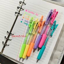 12pcs Fluorescent Gel Pen Set, 0.7mm Medium Tip, Random Colors, Retractable With Clip, Suitable For Professional Art Painting, Illustration And Journaling, Back To School Office Supplies - A - View 7