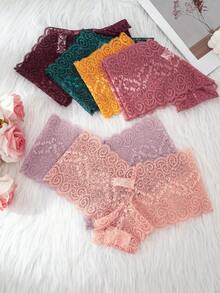 6pcs/Pack Multi-Color Women's Sexy Hollow Lace Comfortable Triangle Panties - Multicolor - View 4