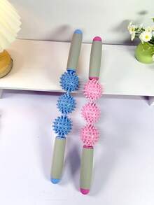 3-Ball Spiky Massage Roller Stick, Deep Tissue Trigger Point Muscle Massager, Portable Yoga Fitness Massage Tool - Multicolor - View 2
