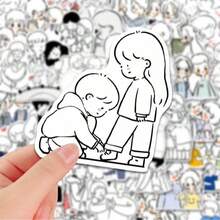 62 buah Stiker Garis Minimalis untuk Pasangan, Stiker Dekoratif Tahan Air, Cocok untuk DIY, Casing Ponsel, Tablet, Album Foto, dan Gambar Iseng Siswa - A - View 9