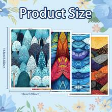 Blue Blue Forest/Red Blue Geometric Pattern/Blue Purple Curly Grass Spiral/Autumn Layered Mountain Pattern Transfer Paper, Dot Art Series Polymer Clay Printing Paper, Suitable For DIY Art Jewelry Earring Making Special Polymer Clay Transfer Printing - A - View 2