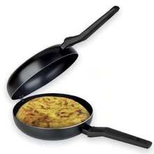 Double Aluminum Omelet Pan 24cm, Flip Frying Pan Compatible With Induction, Gas And Electric Stoves, Black - View 11
