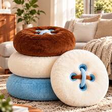 Vintage Button Throw Pillow, Round Decorative Plush Cushion, Ultra Soft Filled Seat Sofa Vanity Chair Bed Home Decor - Multicolor - View 12
