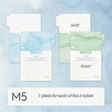 Watercolor Texture Index Dividers With Built-In Pockets, Loose-Leaf Binder Dividers For Journal Archiving And Receipt Organization Stationery Inserts - A - View 15