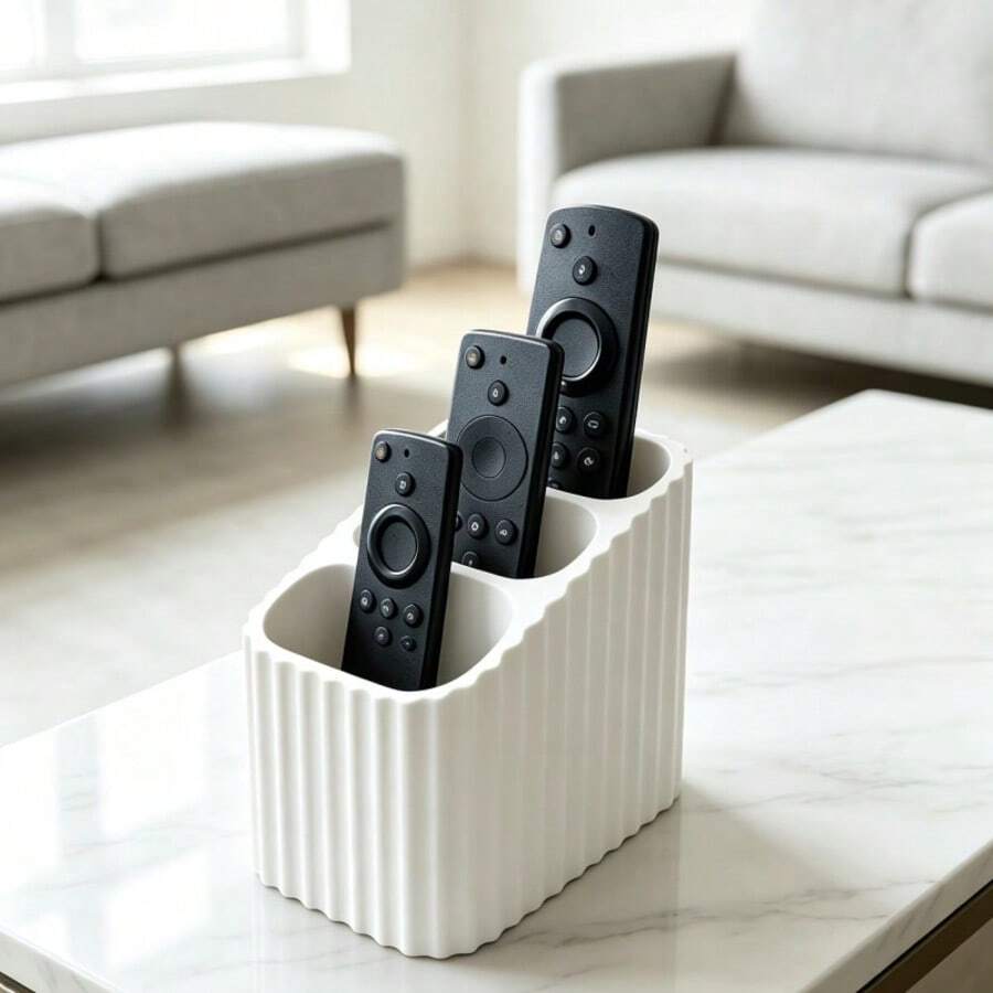 1pc 3-Slot Striped Remote Control Holder, Decorative Storage, Striped ...
