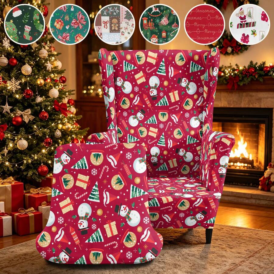 2pcs Printed Tiger Pattern Chair Cover, Single Seat Sofa Slipcover, Dustproof Living Room Bedroom Hotel Sofa Protector Cover, All Season Universal
