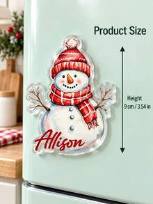 1pc Custom Personalized Name Christmas Acrylic Magnet, Santa, Gingerbread Refrigerator Magnet, Perfect Stocking Stuffers Gifts,Secret Santa Gift,Kitchen Decor,Christmas Gift - Multicolor - View 6