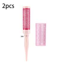 2pcs Curling Comb And Roller Set, Manual Hair Curler, Curling Comb, Aluminum Curling Rod, Non-Heat Curling, No Hair Damage, Effective Hair Care, Quick Styling, Suitable For Home Daily, Hair Salon, Beauty Parlor Use - Pink - View 6