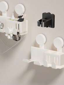 1PC Toilet Paper Side Storage Rack, No Strill Toilet Paper Holder Wall Mount ,Style Toilet Paper Holder Bathroom Toilet Paper Roll Rack Adhesive On Door, Kitchen Paper Towel Paper,Suitable For Kitchen And Bathroom Storage, Bathroom Accessories - Multicolor - View 6