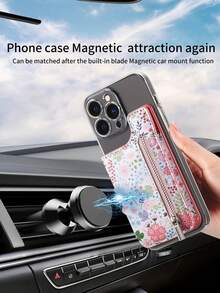 Phone Card Holder Set, Painted Adhesive Card Stand RFID Zipper Wallet + Magnetic PU Leather Case, Features RFID Protection, Strong Magnetic Adsorption And Lightweight; Suitable For Daily Commute, Travel, Office And Campus Life; Ideal For All Ages And Genders; Perfect Gift For Christmas, Birthday Or Thanksgiving - Multicolor - View 7
