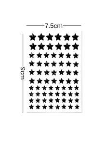 1 Set New Popular Black Large & Small Pentagram Transparent Large & Small Rhinestone Face Stickers, Y2K European & American Gothic Cool Vibe Facial Makeup Decoration Decals, Self-Adhesive Face Stickers Professional Store Supplies DIY Stickers - Multicolor - View 2