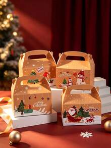 12pcs/Pack Party Gift Favor Boxes, Candy & Cookie Boxes, Christmas Paper Boxes, Christmas Party Decoration Boxes - View 7