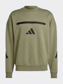 Adidas Spring/Autumn Versatile Comfortable Men's Loose Crew Neck Pullover Sweatshirt JE3076 - Grey Army Green - View 1