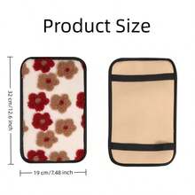 Cute Plush Flower Center Console Armrest Pad (Available In Two Versions: With Dual Storage Pockets Or Without Pockets); Keeps Hands Warm During Autumn And Winter, Protects The Armrest, Universal Fit For All Vehicle Models, Car Interior Accessory. - FSD - View 4