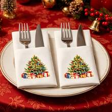 10pcs/Bag 40CM Merry Christmas Christmas Party Tabletop Decoration Disposable Napkins Navada 2027 New Year For Home Christmas Decoration - View 2