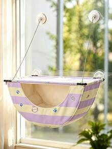1Pc Cat Window Hammock With Storage Pocket, Suction Cup Mounted Hanging Cat Bed, Indoor Window Perch, 2 In 1 Sleep & Storage Cat Window Seat, Pet Hanging Bed For Cats Sunbathing Rest, Fit Small Medium Cats - one-size - View 9