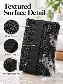 1pc--Deep Exfoliating Bath Sponge, Rough Body Exfoliating Sponge For Removing Dead Skin, Double-Sided Body Scrub Buffer, Unisex Shower Bath Sponge, Suitable For Beauty Spa Massage Skin Shower Body Scrub Bath Accessories, Perfect Gift For Christmas, Spring, Valentine's Day - Multicolor - View 3
