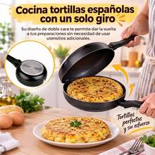 Double Aluminum Omelet Pan 24cm, Flip Frying Pan Compatible With Induction, Gas And Electric Stoves, Black - View 1