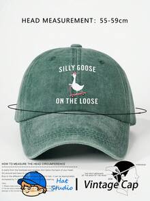 1pc Printed SILLY GOOSE Skateboard Duck Washed Baseball Cap, Classic Casual Fashion Vintage Soft Sweatband Adjustable Size Lightweight Sun Protection Multi-Functional Dad Hat, Suitable For Outdoor Sports, Daily Wear, Party Vacation, Perfect Gift For Family And Friends - Baseball Cap - View 8