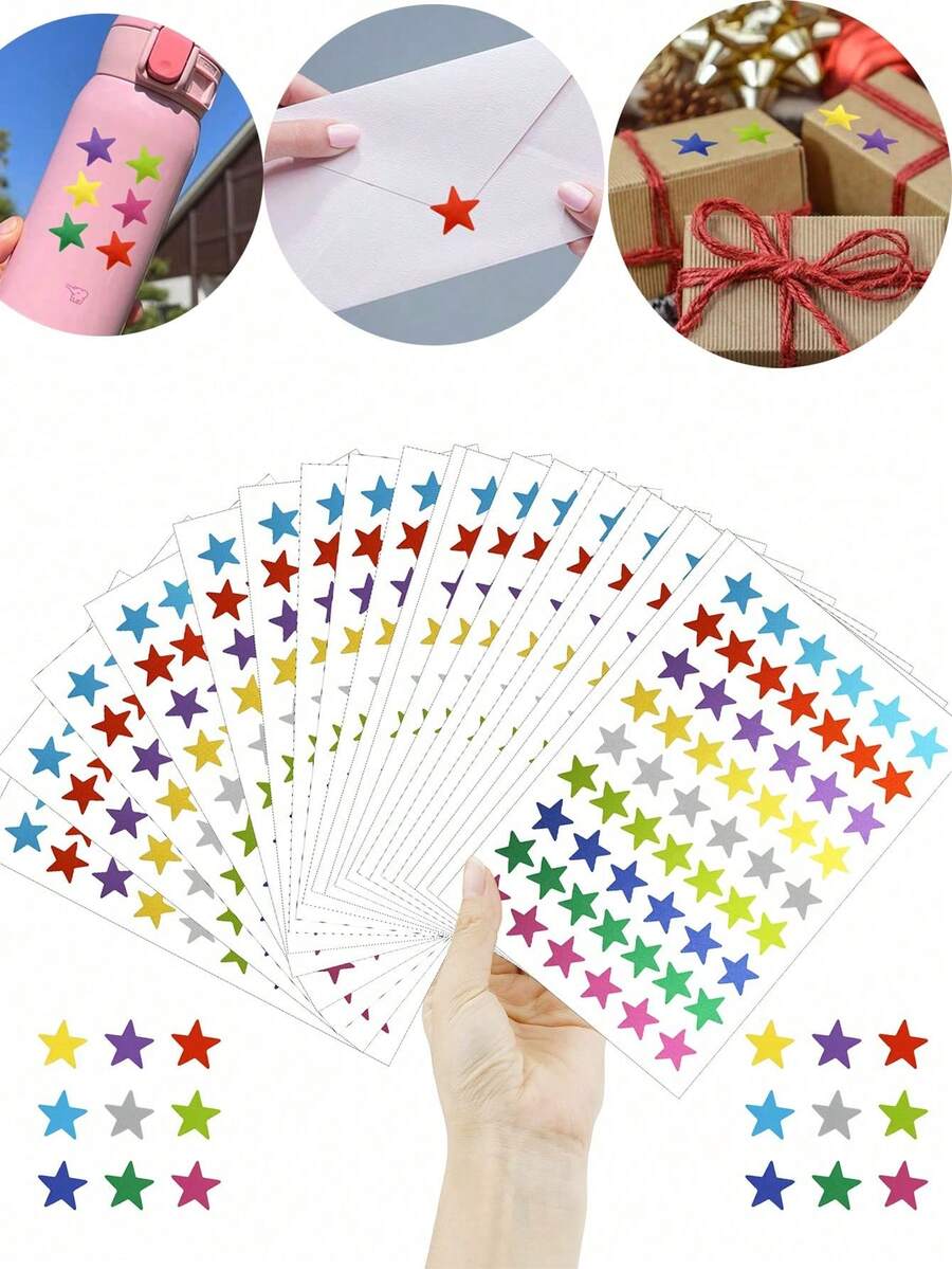54Pcs Multi-Color Star Stickers, Star Stickers, Metallic Foil Star Stickers, Planner Small Star Stickers, Behavior Chart, DIY Stickers - Multi-color - View 1