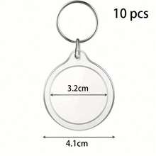 5/10/20pcs Blank Photo Insert Keychains, Transparent Acrylic Photo Frame Key Rings, DIY Photo Pendant Charms, Suitable For Bags, Backpacks, Gift Making - Multicolor - View 8