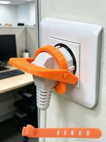 Plug Puller Lever Socket Auxiliary Tool With Cable Management Ties,Ergonomic Labor-Saving Plug Removal Tool,Reusable Plug Disassembly Accessory,Fits Tight Or Hard-To-Reach Wall Outlets,For Elderly Users With Limited Grip Strength - Multicolor - View 4
