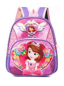 Disney Marvel Spider-Man Frozen Cars Avengers Princess Sophie Backpack, Multi-Color Cartoon Superhero Princess Racing Theme School Bag, Lightweight Durable Large Capacity Daily Backpack, Suitable For Teens And Adults, Casual Cartoon Backpack With Front Pocket, Travel Commute Shoulder Bag For Learning, Cute 3D Cartoon Pattern Backpack, Multiple Designs - Multicolor - View 8