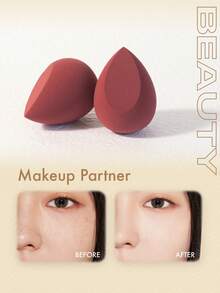 10pcs/20pcs Dual-Use Dry & Wet Makeup Sponges, Multi-Color Latex-Free Reusable Washable , Soft Flawless Makeup Applicator For Powder, Liquid, Makeup Design, Travel Essential - Burgundy - View 4