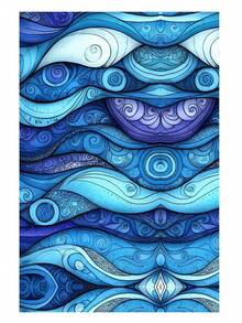 Blue Blue Forest/Red Blue Geometric Pattern/Blue Purple Curly Grass Spiral/Autumn Layered Mountain Pattern Transfer Paper, Dot Art Series Polymer Clay Printing Paper, Suitable For DIY Art Jewelry Earring Making Special Polymer Clay Transfer Printing - A - View 13