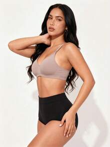 3pcs Women's Comfortable Sleep Bra, Multi-Color Wireless Soft Cup, Suitable For Small Bust, Solid Color Cotton Bra - Multicolor - View 6