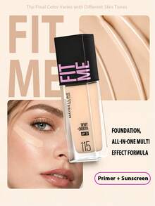 Maybelline Little Purple Bottle Foundation - Moisturizing & Lightweight, Provides Coverage, Waterproof & Sweatproof, Long-Lasting Wear. Suitable For Holiday Parties And Gatherings. - Purple Bottle Foundation #115 - View 8