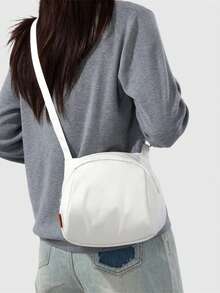 2026 Autumn New Solid Color Women's Shoulder Bag, Casual Lightweight Crossbody Bag, Made Of Soft Fabric, Zipper Closure, Adjustable Shoulder Strap, Minimalist Urban Style - Multicolor - View 11