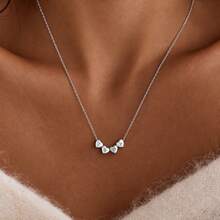 Custom Heart Letter Necklace, Personalized Multi-Letter Combination Stainless Steel Pendant, Customizable Letter Combination, Suitable For Daily And Special Occasions, Necklace Gift For Friends And Family, Creative Fashion Minimalist DIY Personalized Custom Holiday Celebration Birthday Gift - Silver-heart - View 11